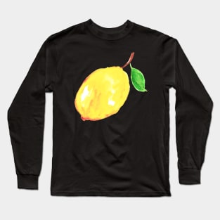 Watercolor Lemons Citrus Yellow Cute Long Sleeve T-Shirt